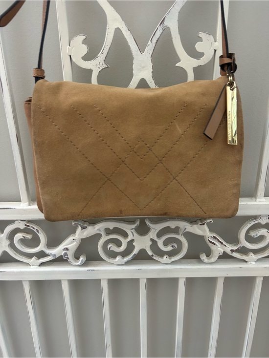 Vince Camuto Handbags - Vince Camuto Suede Leather Crossbody Organizer Bag Camel Tan